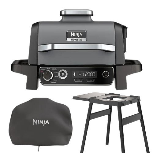 Ninja Woodfire Grill & Smoker inkl. Grillständer und Abdeckhaube