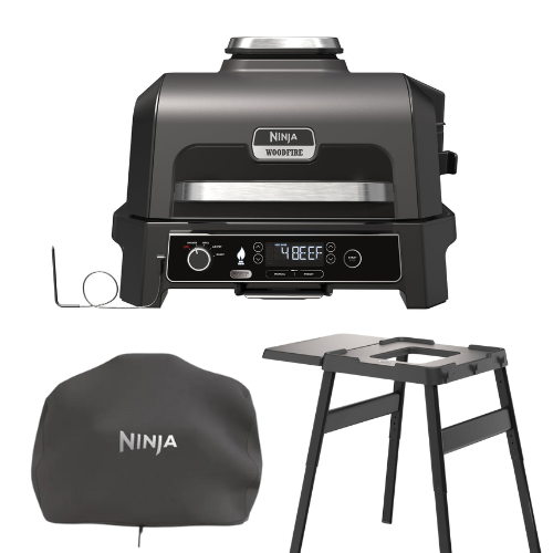 Ninja Woodfire Pro XL Grill & Smoker inkl. Grillständer und Abdeckhaube