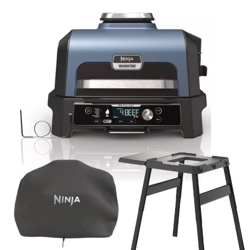 Ninja Woodfire Pro Connect XL Grill & Smoker inkl. Grillständer und Abdeckhaube