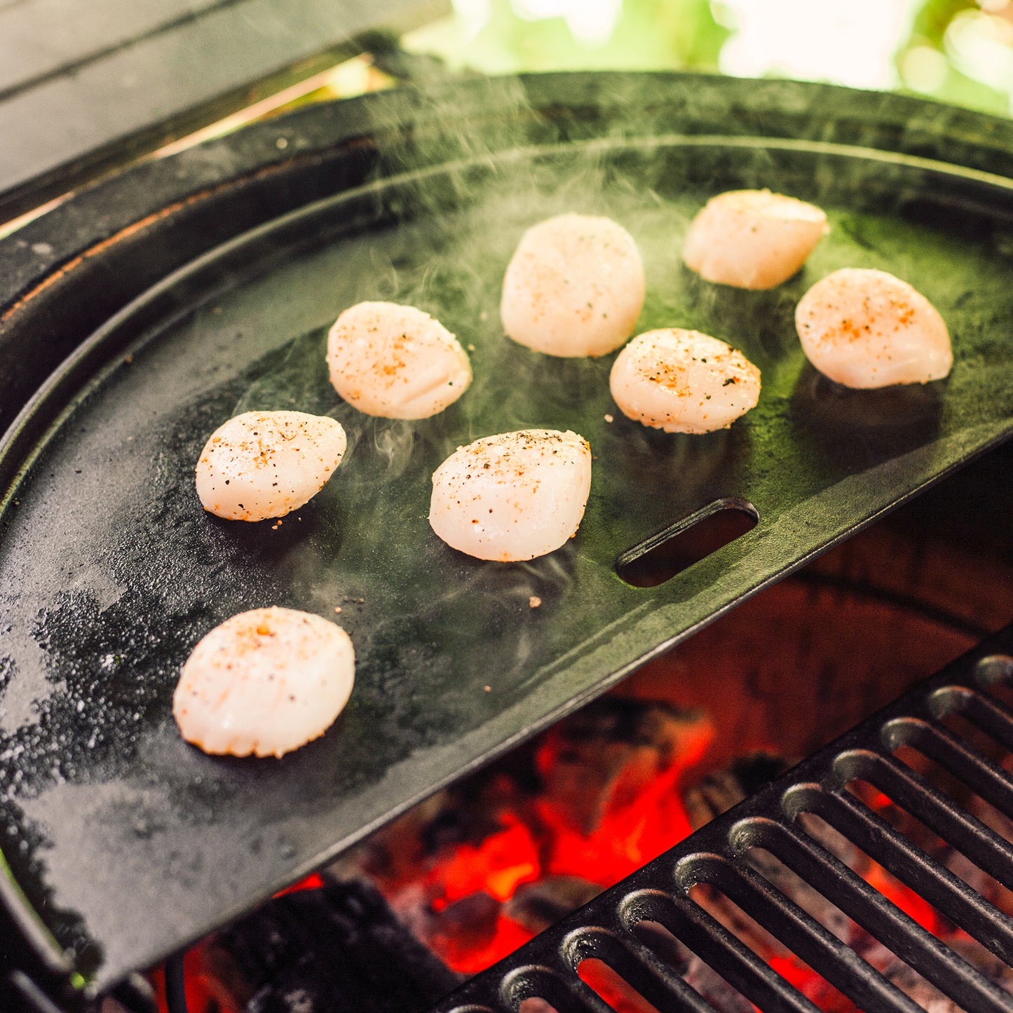 Kamado Joe Half Moon Cast Iron Reversible Griddle - Classic Joe ®