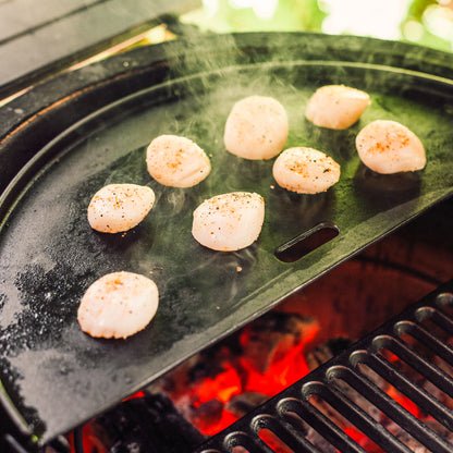 Kamado Joe Half Moon Cast Iron Reversible Griddle - Classic Joe ®