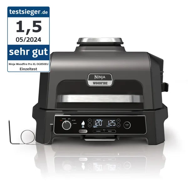 Ninja Woodfire Pro XL Grill & Smoker inkl. Grillständer und Abdeckhaube